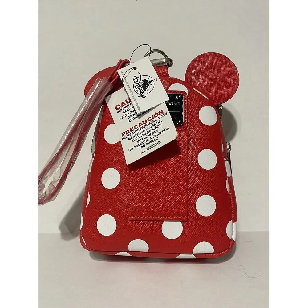 Walt Disney Loungefly Minnie Mouse Red White Polka Dot Bow Backpack Wristlet NWT